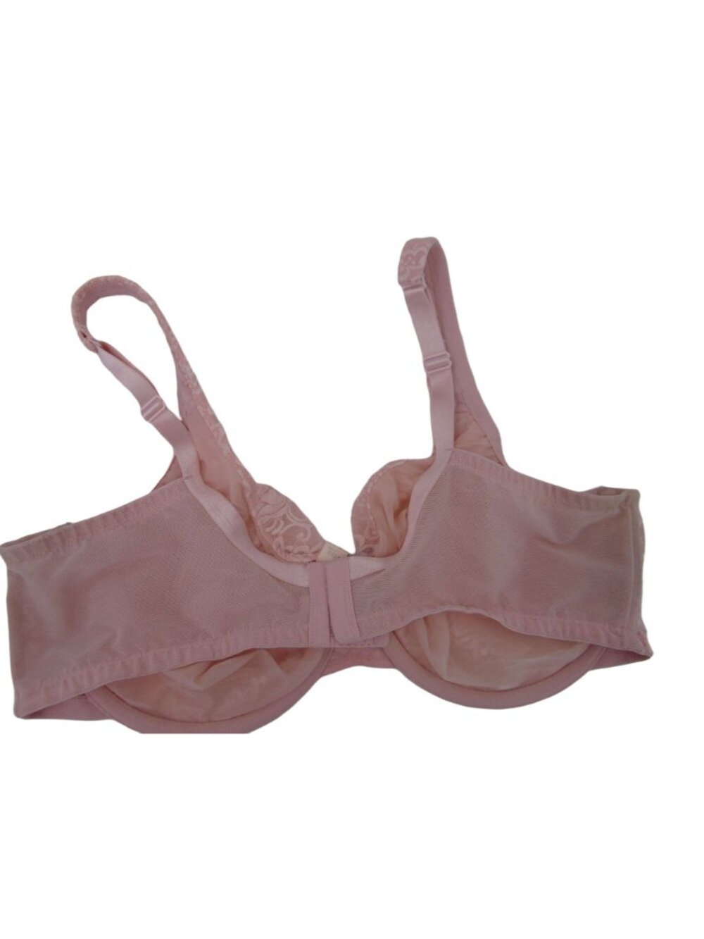 Cacique Light Pink Lace Sheer Bra 42DD 42 DD Unpadded Underwire Floral - Picture 6 of 11
